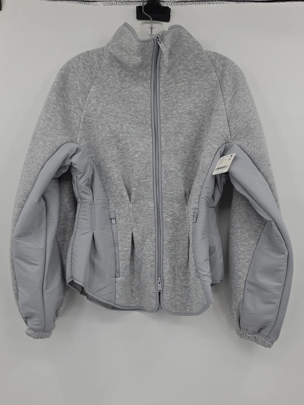 FP Movement by Free People Gia Heather Gray Quilted-Sleeve Bomber Jacket Size M